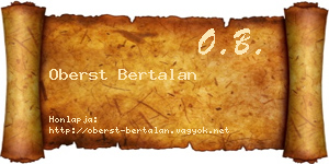 Oberst Bertalan névjegykártya